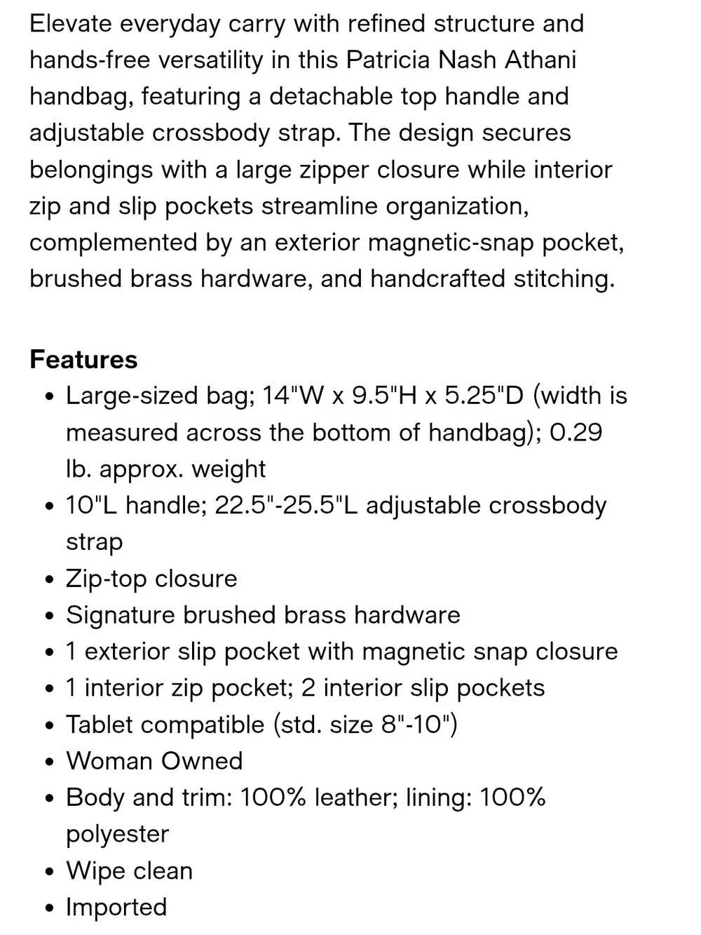 Patricia Nash Saddle Shoulder Bag in Cognac Brown And Detachable Crossbody Strap